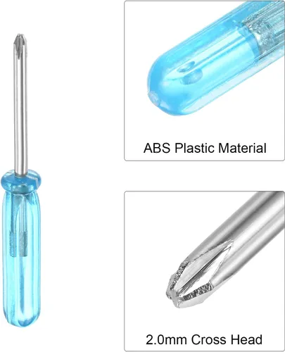 Miniatura 4 de uxcell Mini destornillador Phillips, cabeza cruzada de 0.079 in, 1.772 in de longitud para reparación de electrodomésticos pequeños, 2