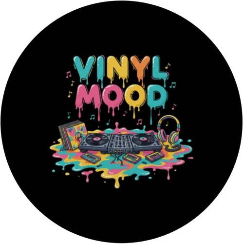 Miniatura 3 de Vinyl Mood Retro DJ Turntable Cassette Aesthetic PopSockets Adhesive PopGrip