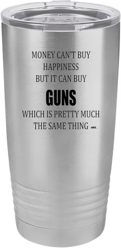 Miniatura 9 de Rogue River Tactical Taza divertida de caza de 20 onzas, taza de viaje con pistola de felicidad, con tapa de acero inoxidable, regalo para papá