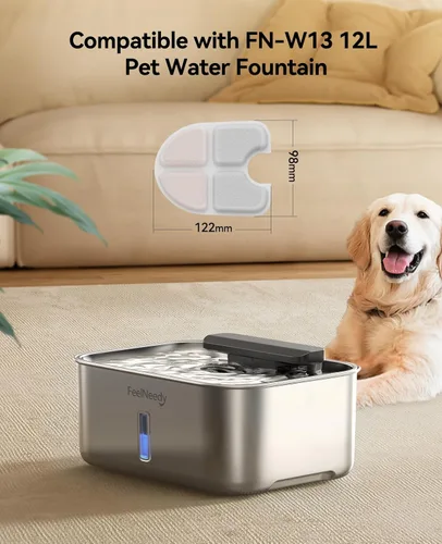 Miniatura 3 de FEELNEEDY 6 paquetes de filtros para fuente de agua para perros y 6 paquetes de esponjas de filtro de bomba de repuesto, filtro para fuente de agua