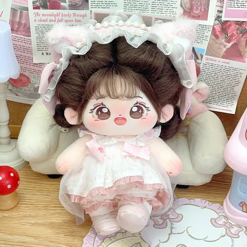 Miniatura 3 de CALEMBOU Muñeca de peluche - Muñeca de algodón suave y linda de 20 cm de anime kawaii con disfraz de esqueleto y ropa (Chacha)