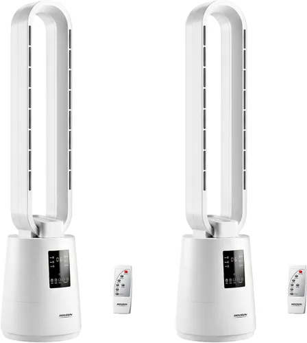 Miniatura 9 de ROVSUN Ventilador inteligente sin aspas, ventilador de torre sin aspas de 22 pulgadas con iluminación ambiental, ventilador de torre oscilante