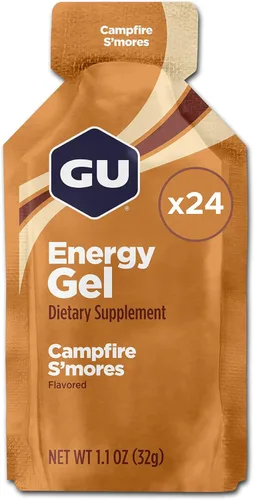GU Energy Original Sports Nutrition - Gel energético, vegano y sin lácteos, energía para cualquier entrenamiento, fogata S'Mores, 24 unidades