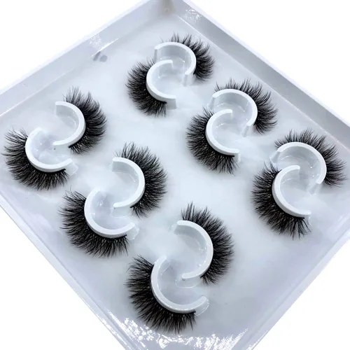 Miniatura 14 de Paquete de 6 pares de pestañas postizas esponjosas de imitación natural de visón sintético 3D (3DQG-125)