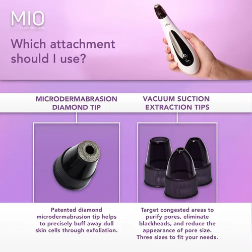 Miniatura 4 de Spa Sciences - MIO - Eliminador de puntos negros de microdermoabrasión con punta de diamante, limpieza de poros y sistema de rejuvenecimiento