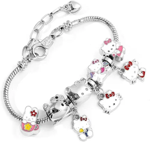 Miniatura 6 de Bonita pulsera con dije para mujeres y niñas con estilo de gatito, esta pulsera de cadena para niños es perfecta para niñas y es un regalo