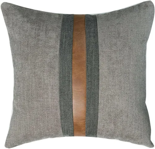 Miniatura 14 de Fundas de almohada decorativas de granja para exteriores para sofá, cama, funda de almohada de piel sintética marrón, funda de almohada de Beige