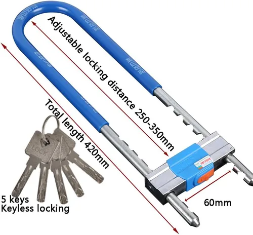 Miniatura 4 de Cerraduras de hebilla ajustables – Cerraduras de grillete en forma de U, se adapta a la mayoría de mosquetones, ideal para uso en interiores