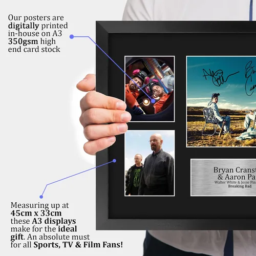 Miniatura 3 de HWC Trading Bryan Cranston & Aaron Paul Breaking Bad Walter White & Jesse Pinkman 16 x 12 pulgadas (A3) - Regalos impresos con autógrafo