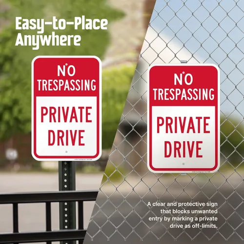 Miniatura 6 de SmartSign Señal de unidad privada No Trespassing - Paquete de 2, 18 x 12 pulgadas, compuesto de aluminio de 0.079 pulgadas, agujeros preperforados