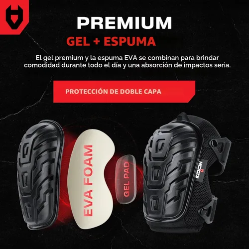 Miniatura 4 de NoCry Rodilleras profesionales de gel para trabajo con suave espuma y cojín de gel — Capa resistente, correas ajustables reforzadas, remaches