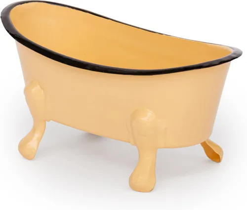 Miniatura 6 de Jabonera de metal con patas de garra de 5.5 pulgadas, esmalte rústico, minijabonera para decoración de bañera, colección de jabones (baya)