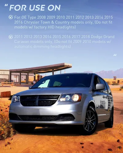 Miniatura 8 de Nilight Conjunto de faros delanteros para 2011 2012 2013 2014 2015 2016 2017 2018 2019 Dodge Grand Caravan 2008-2016 Chrysler Town & Country