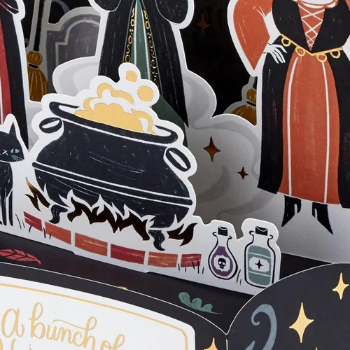 Miniatura 5 de Hallmark Paper Wonder Disney Hocus Pocus, tarjeta de cumpleaños desplegable de Halloween (Sanderson Sisters)