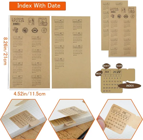 Miniatura 7 de DY.2ten Juego de cuadernos recargables, paquete de 3 papeles de repuesto forrados, bolsillos transparentes con cremallera, divisores, pestañas