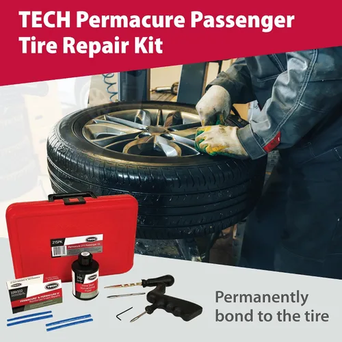 Miniatura 2 de TECH Permacure - Kit de tapones para neumáticos de pasajeros, el kit de reparación de neumáticos planos ideal para automóviles de pasajeros
