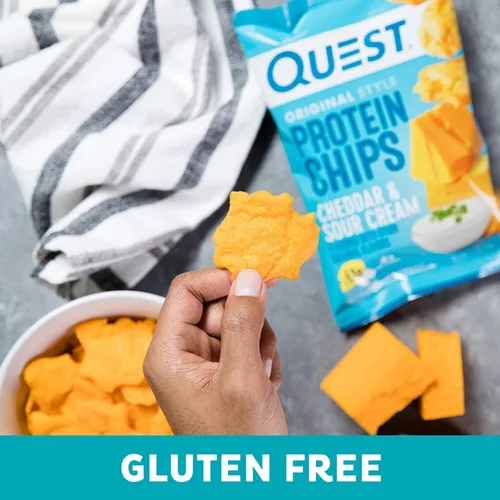 Miniatura 7 de Quest Nutrition, Ojuelas de Proteínas con sabor a Queso Cheddar y Crema Agria, 19g de Proteína, 4g de Carbohidratos Netos, Bajas en Carbohidratos