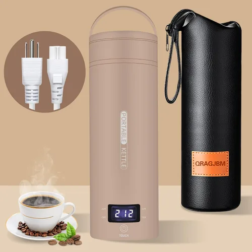 Miniatura 8 de Hervidor Eléctrico de Viaje Portátil Pequeño Mini Hervidor de Té y Café, Hervidor de Agua con 4 Controles de Temperatura, Acero Inoxidable 304