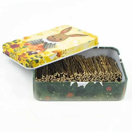 Miniatura 9 de Mini horquillas negras con bonito estuche, 200 CT 1.38 pulgadas, pequeños horquillas para moños, horquillas de pelo premium para niños, niñas