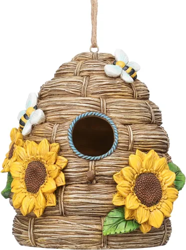 Miniatura 9 de Yinns Casa de pájaros de resina para exteriores, casas de pájaros para exteriores para anidar pájaros silvestres, casas decorativas de piedra
