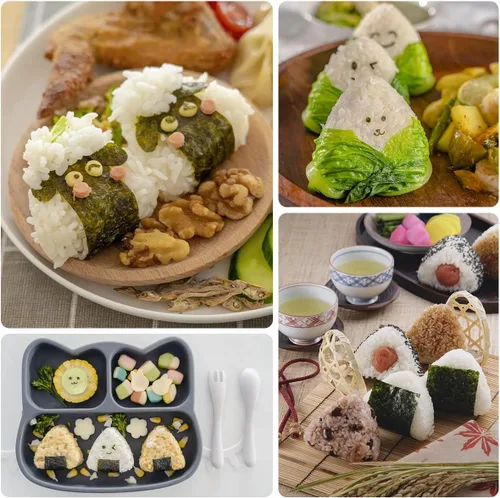 Miniatura 6 de choxila Molde de Onigiri, Molde de Bola de Arroz de Acero Inoxidable para Sushi, Molde Clásico de Triángulo Spam Musubi para Almuerzo Bento y DIY