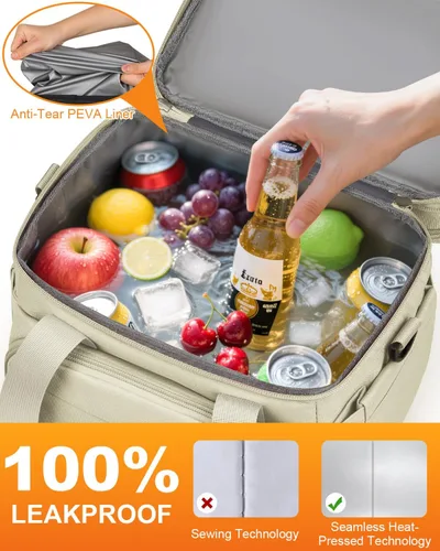 Miniatura 6 de Caja de almuerzo Pritent para hombres y mujeres, bolsa de almuerzo aislada de doble cubierta para hombres y mujeres, bolsa de almuerzo expandible a