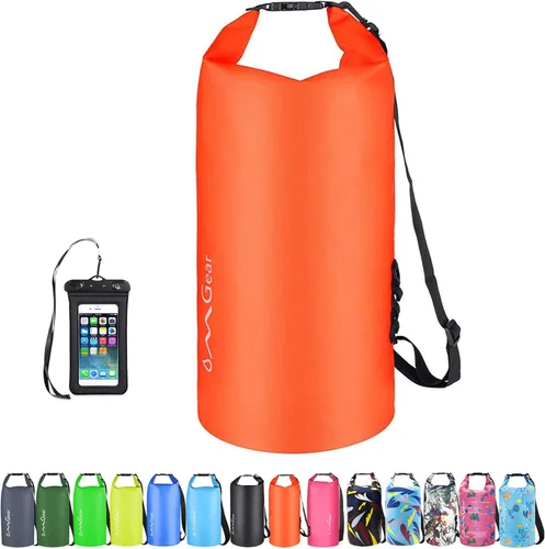 Miniatura 7 de OMGear - Bolsa seca impermeable y bolsa para teléfono, bolsa flotante de 40L/30L/20L/10L/5L para kayak, navegación, actividades al aire libre verde