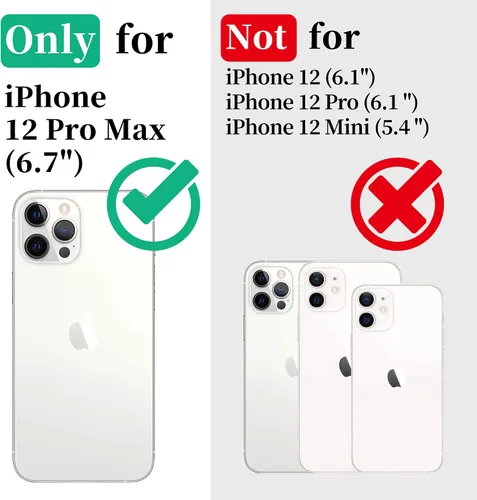Miniatura 2 de Cozycase Funda Compatible con iPhone 12 Pro Max Funda Impermeable, Protector de Pantalla Integrado, Funda Protectora de Cuerpo Completo, Funda Negro