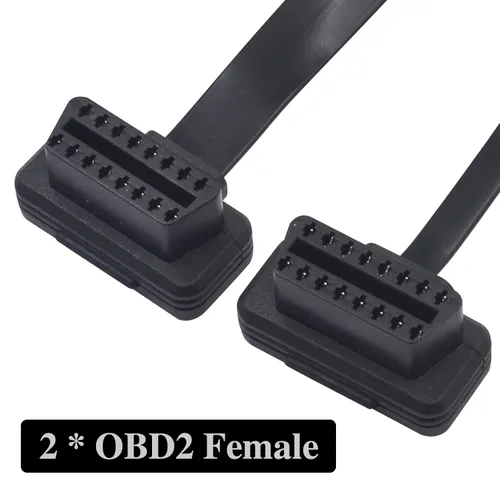 Miniatura 3 de Duttek Cable divisor OBD II (con interruptor), OBD2 de 16 pines macho a hembra de extensión de diagnóstico Y cable plano para todos los equipos OBD