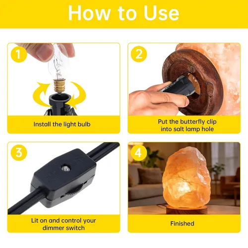 Miniatura 2 de RTNLIT Cable de repuesto para lámpara de sal, cable de luz nocturna con enchufe de bombilla E12, enchufe de interruptor giratorio para accesorios