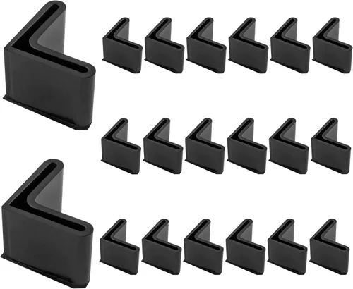 Miniatura 10 de Bivethoi 20 tapas de goma de 1-3/8 pulgadas / 1.378 in, tapas de extremo de hierro angular, cubiertas de goma en forma de L, almohadillas de hierro