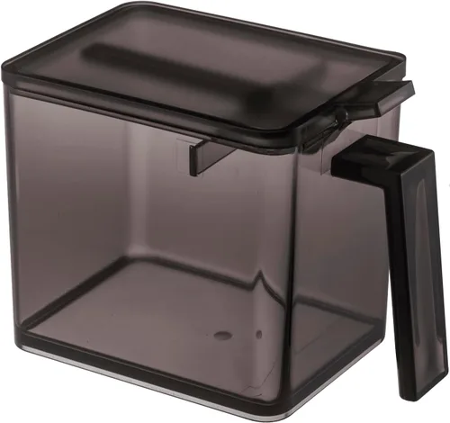 YAMAZAKI Contenedor de especias para el hogar | Plástico | Grande | Almacenamiento de alimentos, negro