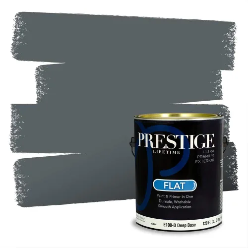 Miniatura 707 de Pintura Exterior + imprimación PRESTIGE, todo-en-uno, 1 galón, acabado mate, color comparable al Valspar* Royal Gray* VS151-Gris real
