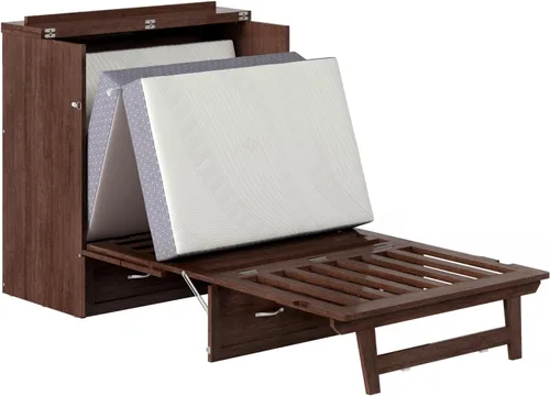 Miniatura 14 de AFI, Northfield Murphy Bed - Baúl de cama Twin XL con colchón de 6", cajón de almacenamiento y cargador USB integrado, ámbar quemado