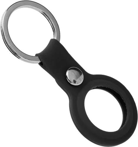 Miniatura 4 de Buscador de artículos, marco de silicona antipérdida para llavero, cubierta protectora de piel para recién buscador de teléfonos (negro)