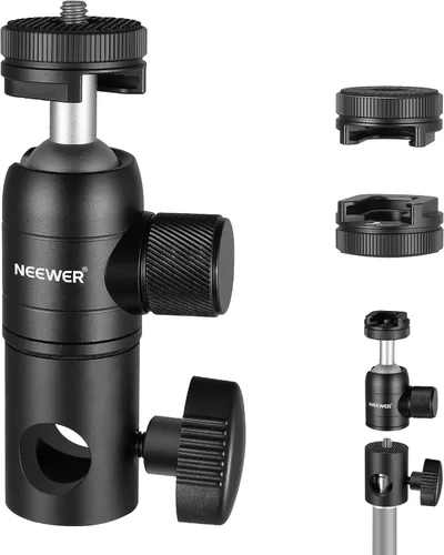 Miniatura 10 de Neewer® Aleación de aluminio giratoria de 360 grados Mini cabeza de bola con rosca de 1/4 "3/8" montaje base para cámara DSLR como Canon, Nikon