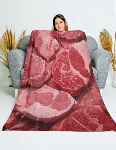 Miniatura 3 de Manta de carne de res - Regalos para los amantes de la carne de res 30" x 40