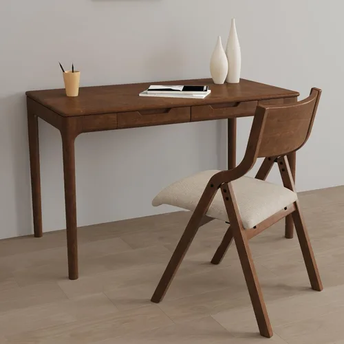 Miniatura 5 de Ball & Cast Sillas modernas plegables tapizadas para cocina y comedor, juego de 2, nogal Nuez+gris pardo1