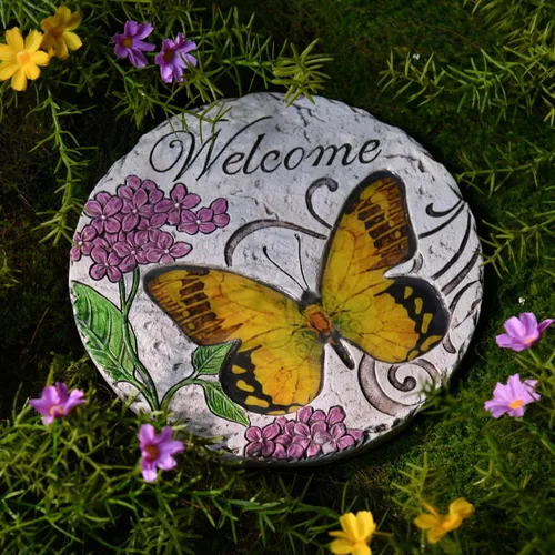 Miniatura 10 de Piedras decorativas de girasol para jardín al aire libre – Adoquines para sendero exterior, piedras de jardín, piedras decorativas para jardín al