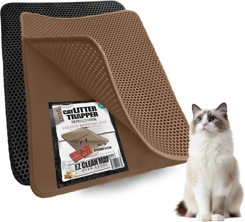Alfombrilla para arena de gatos pequeña de iPrimio - Alfombrilla para arena, alfombrilla de gato de limpieza fácil, alfombrilla para bandeja de