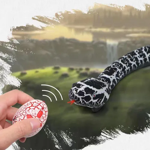 Miniatura 7 de Juguete de serpiente a control remoto, juguete realista de serpiente a control remoto, robot recargable por USB, modelo de serpiente de cascabel