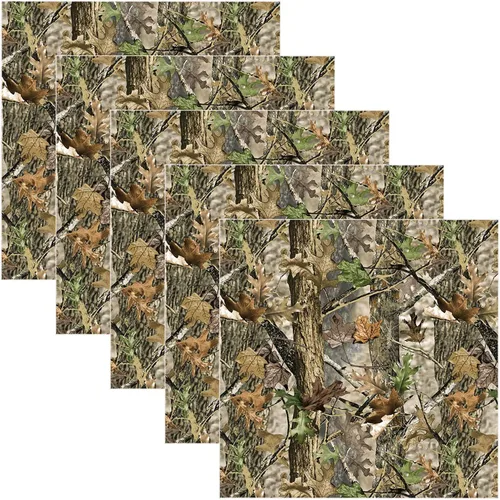 Miniatura 8 de Hojas de vinilo autoadhesivas de camuflaje de 12 x 12 pulgadas, vinilo permanente surtido de camuflaje, funciona con cortadores de manualidades