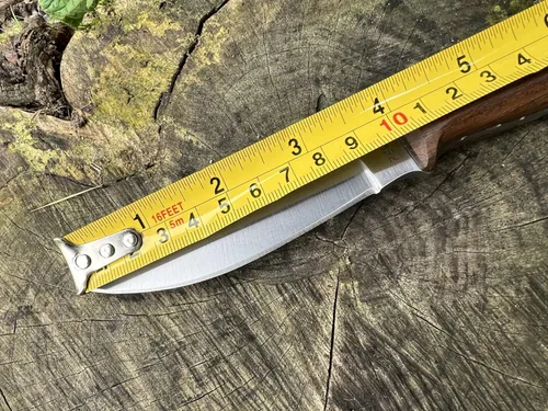 Miniatura 8 de Perkin Cuchillo de caza con funda Cuchillo de hoja fija Bushcraft Cuchillo AR605 (madera de nogal)