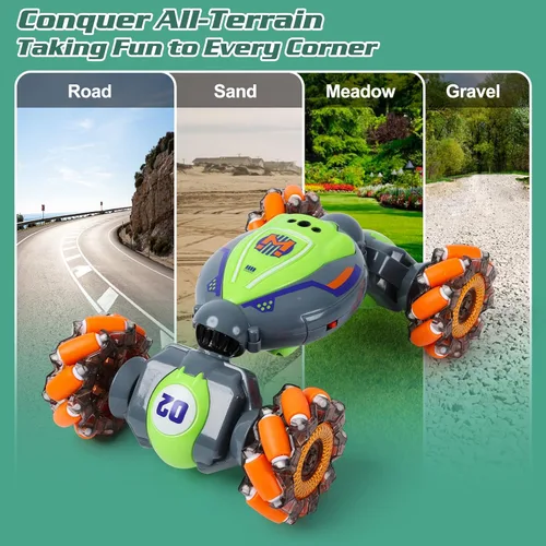 Miniatura 3 de QXHOL Coche de Acrobacias RC con Detección de Gestos para Niños de 6 a 12 Años, Coches de Control Remoto 4WD con Luces y Música, Los Mejores Regalos