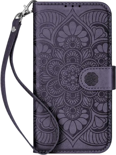 Miniatura 12 de Funda tipo cartera para iPhone 13, [Bloqueo RFID] con 3 ranuras para tarjetas con ranura para tarjeta de crédito, cubierta protectora magnética
