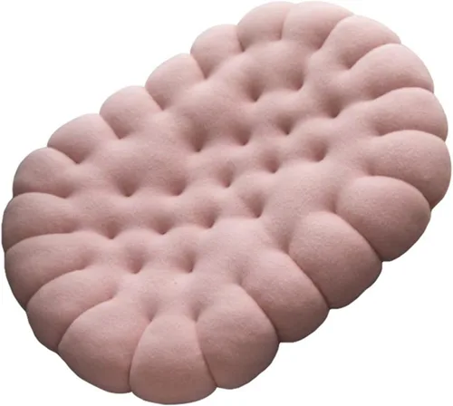 Miniatura 7 de Almohada ovalada de 20 x 16 pulgadas, cojín de suelo grueso, cojín decorativo de tatami de galleta de albaricoque, decoración de felpa