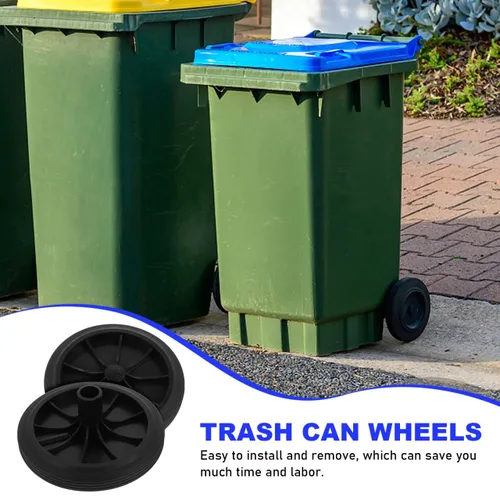 Miniatura 9 de Cabilock - Juego de ruedas de repuesto para cubo de basura, ruedas de goma de 7.48 pulgadas para accesorios de basura, fácil instalación para uso