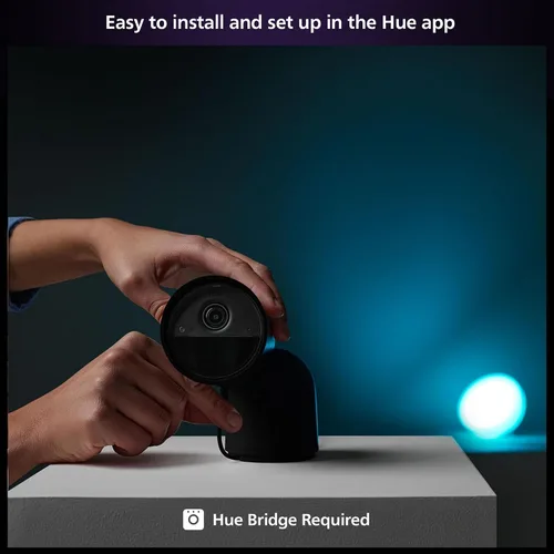 Miniatura 8 de Philips Hue Cámara de escritorio segura, resolución de video de 1080P, notificaciones, audio bidireccional, integración perfecta, soporte de Negro