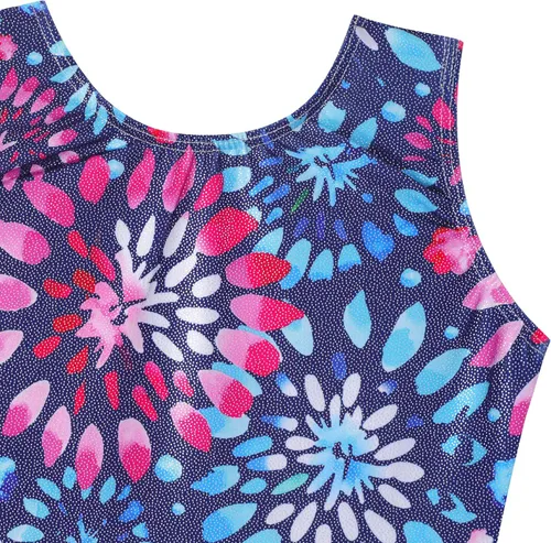 Miniatura 98 de HOZIY - Leotardos de gimnasia con pantalones cortos brillantes para niñas pequeñas; estampados de unicornio, aurora, arco iris, sirena, dinosaurio
