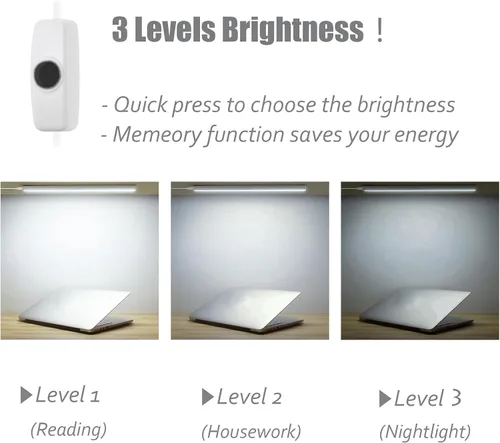 Miniatura 5 de ASOKO Iluminación LED para debajo del gabinete, barra de tira de luz de 12 pulgadas, luz blanca fría 6000 K regulable con enchufe USB, pequeña